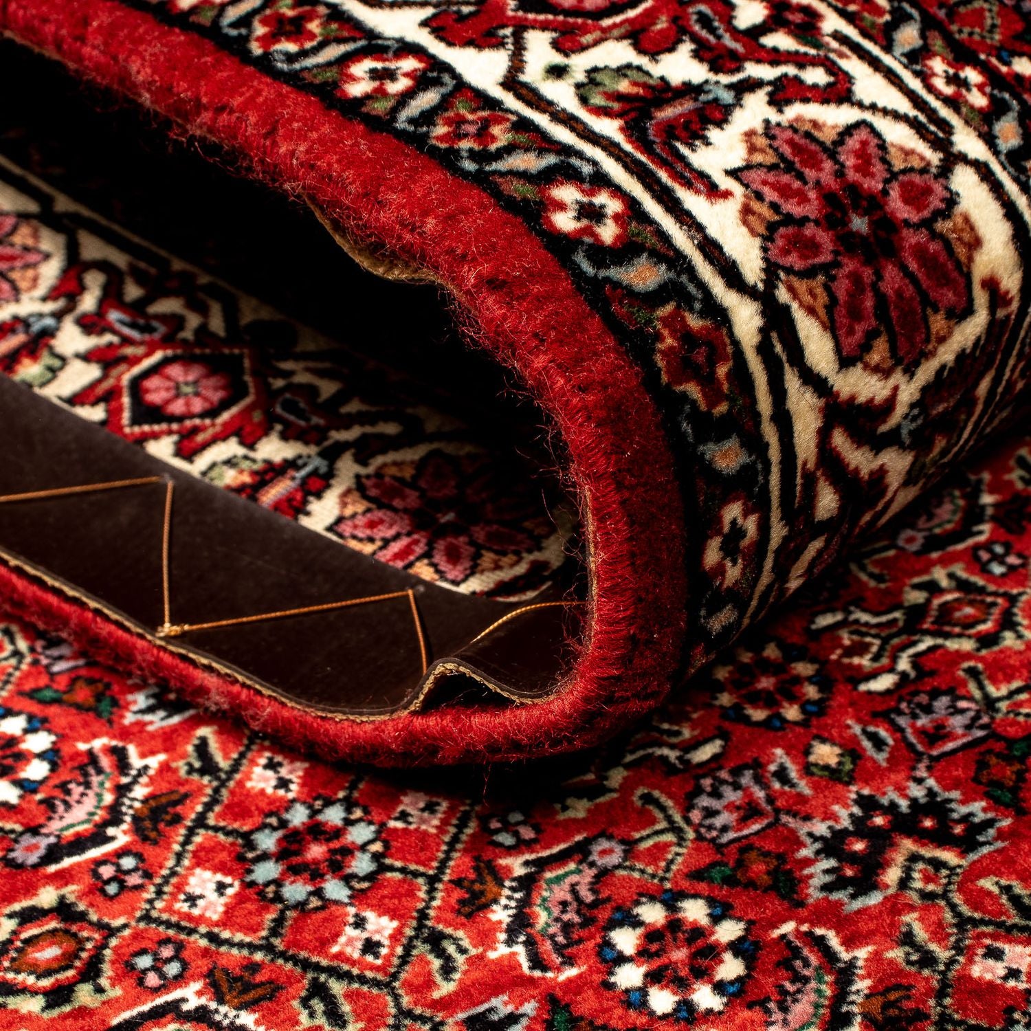 Alfombra de pasillo Alfombra persa - Bidjar - 296 x 82 cm - rojo oscuro