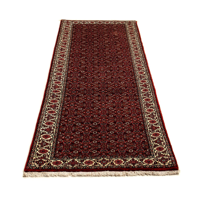 Alfombra de pasillo Alfombra persa - Bidjar - 296 x 82 cm - rojo oscuro