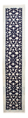Alfombra de pasillo Alfombra persa - Nain - 393 x 83 cm - azul oscuro