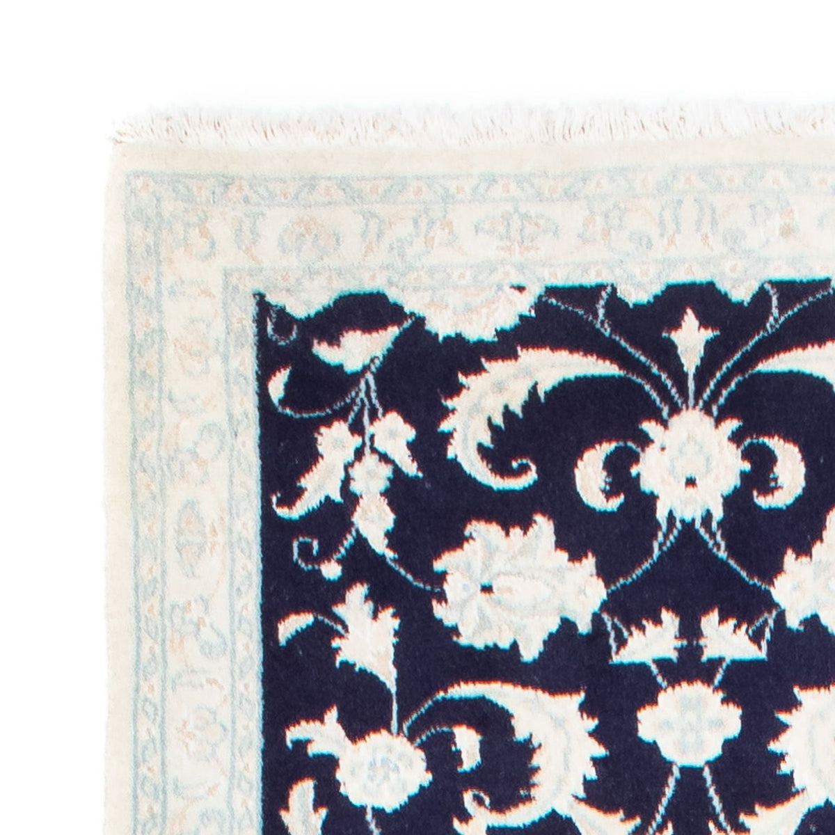 Alfombra de pasillo Alfombra persa - Nain - 393 x 83 cm - azul oscuro