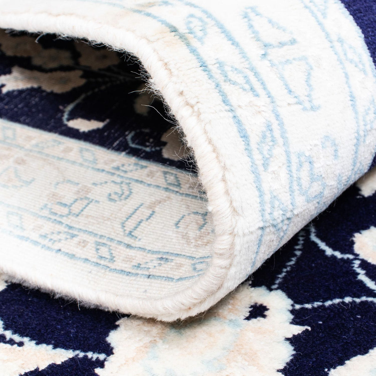 Alfombra de pasillo Alfombra persa - Nain - 393 x 83 cm - azul oscuro