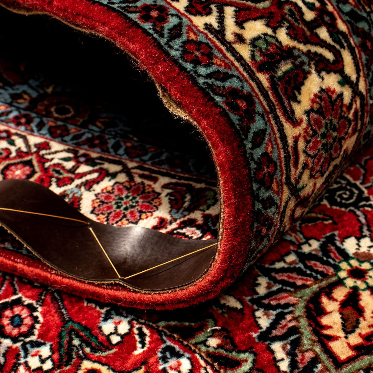 Alfombra de pasillo Alfombra persa - Bidjar - 298 x 83 cm - rojo oscuro