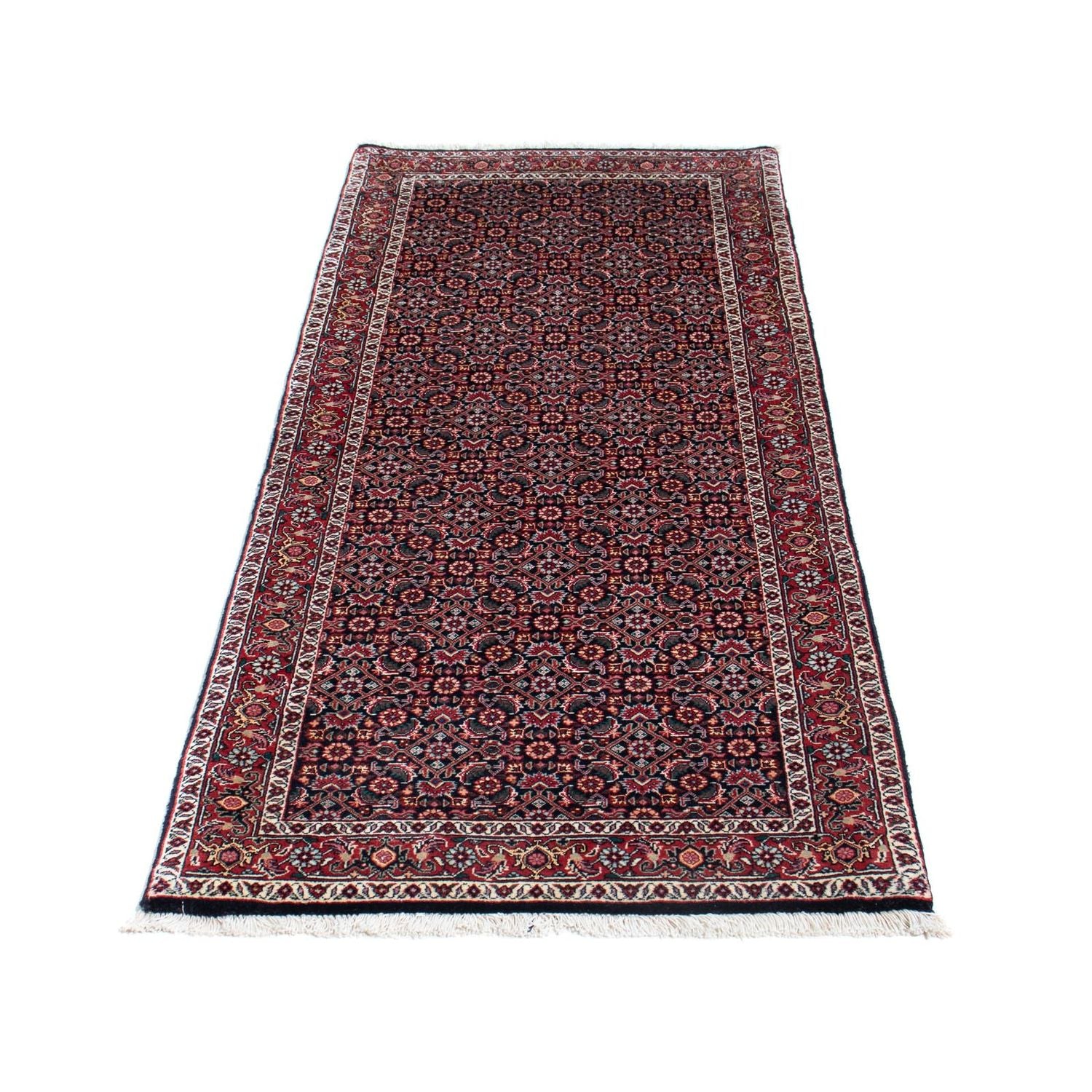 Alfombra de pasillo Alfombra persa - Bidjar - 196 x 74 cm - azul oscuro