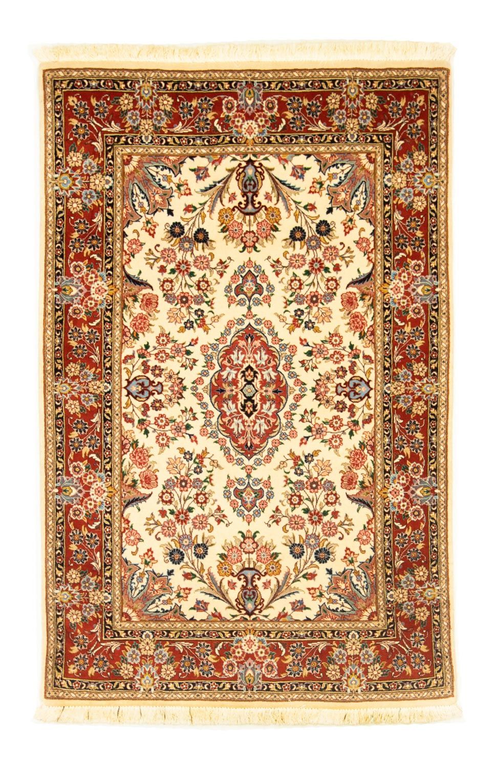 Alfombra persa - Ghom - 164 x 105 cm - beige