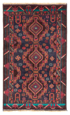 Alfombra de pasillo Alfombra Belutsch - 194 x 108 cm - rojo oscuro