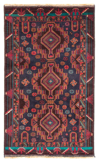 Alfombra de pasillo Alfombra Belutsch - 194 x 108 cm - rojo oscuro