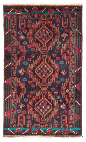 Alfombra de pasillo Alfombra Belutsch - 194 x 108 cm - rojo oscuro