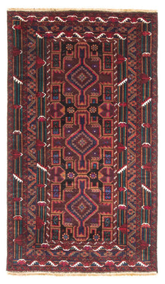 Alfombra de pasillo Alfombra Belutsch - 190 x 106 cm - rojo oscuro