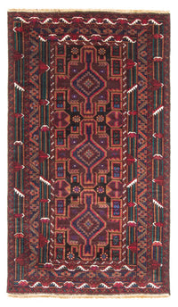 Alfombra de pasillo Alfombra Belutsch - 190 x 106 cm - rojo oscuro
