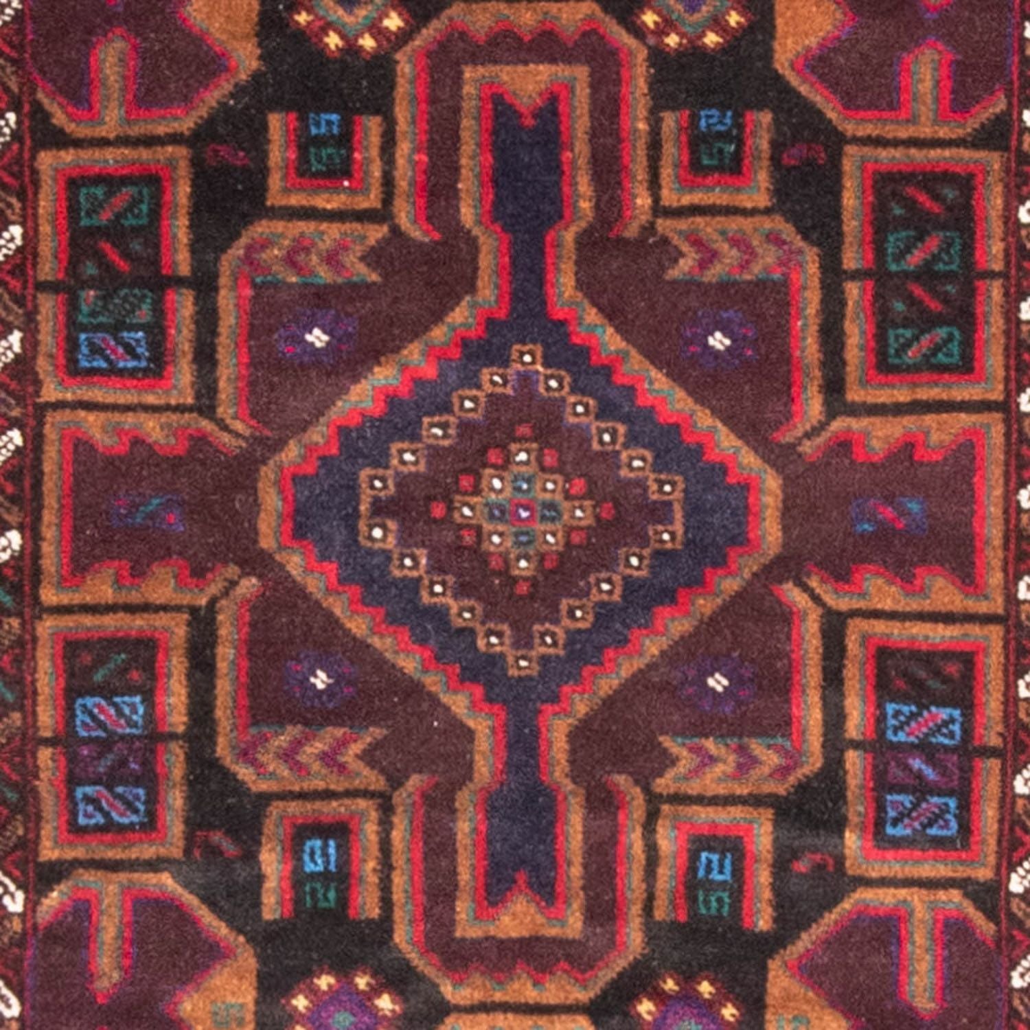 Alfombra de pasillo Alfombra Belutsch - 190 x 106 cm - rojo oscuro