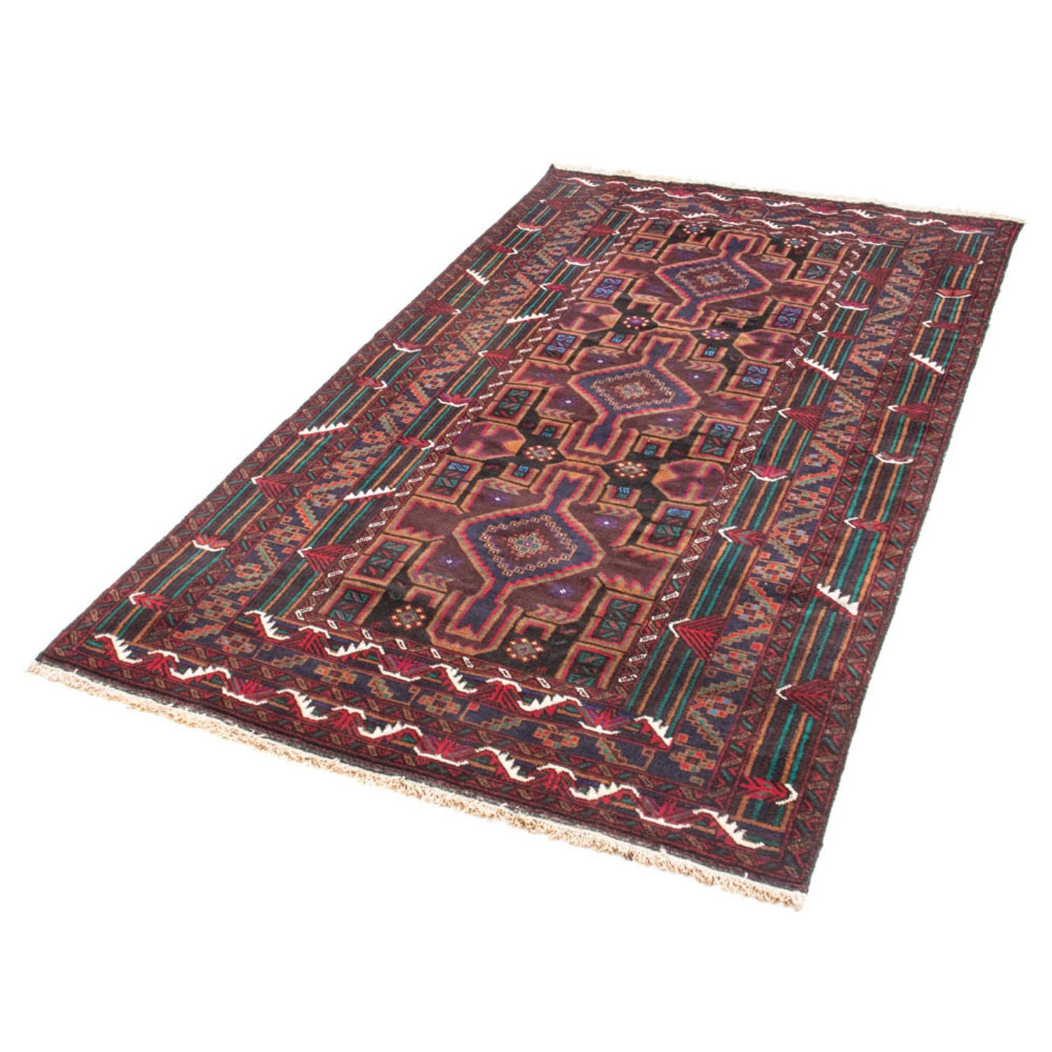 Alfombra de pasillo Alfombra Belutsch - 190 x 106 cm - rojo oscuro
