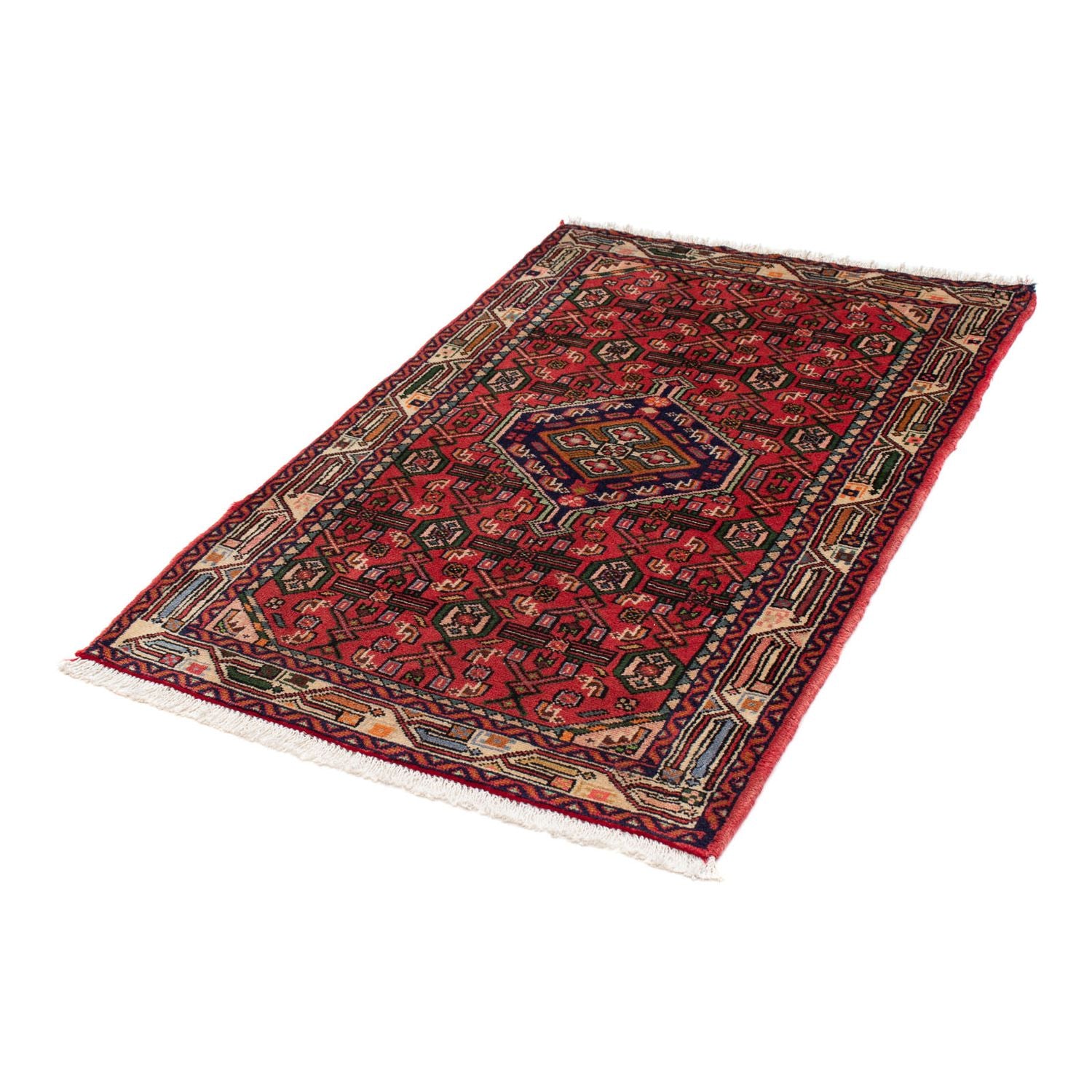 Alfombra persa - Nómada - 131 x 80 cm - rojo