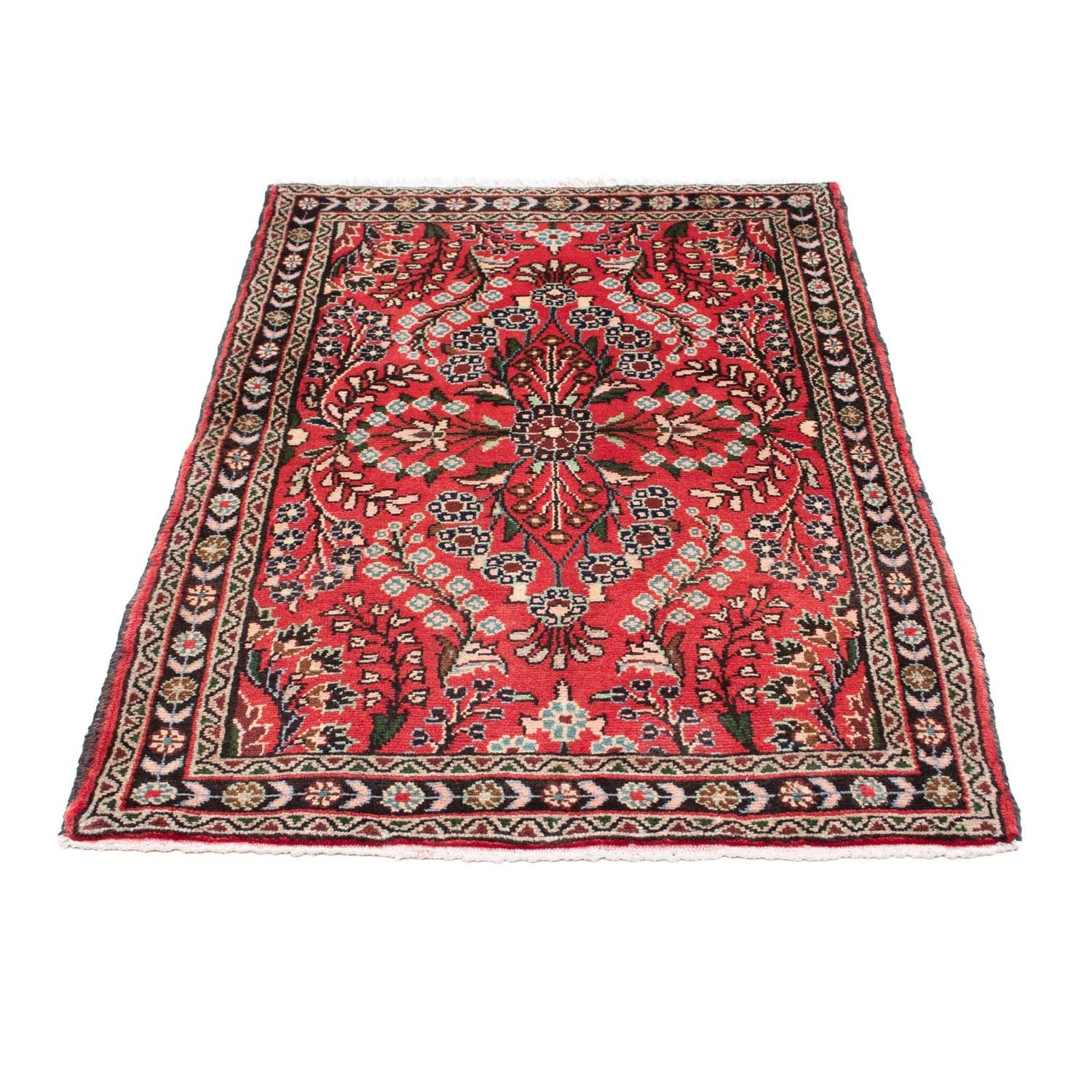 Alfombra persa - Nómada - 133 x 85 cm - rojo claro