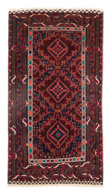 Alfombra de pasillo Alfombra Belutsch - 197 x 105 cm - rojo oscuro