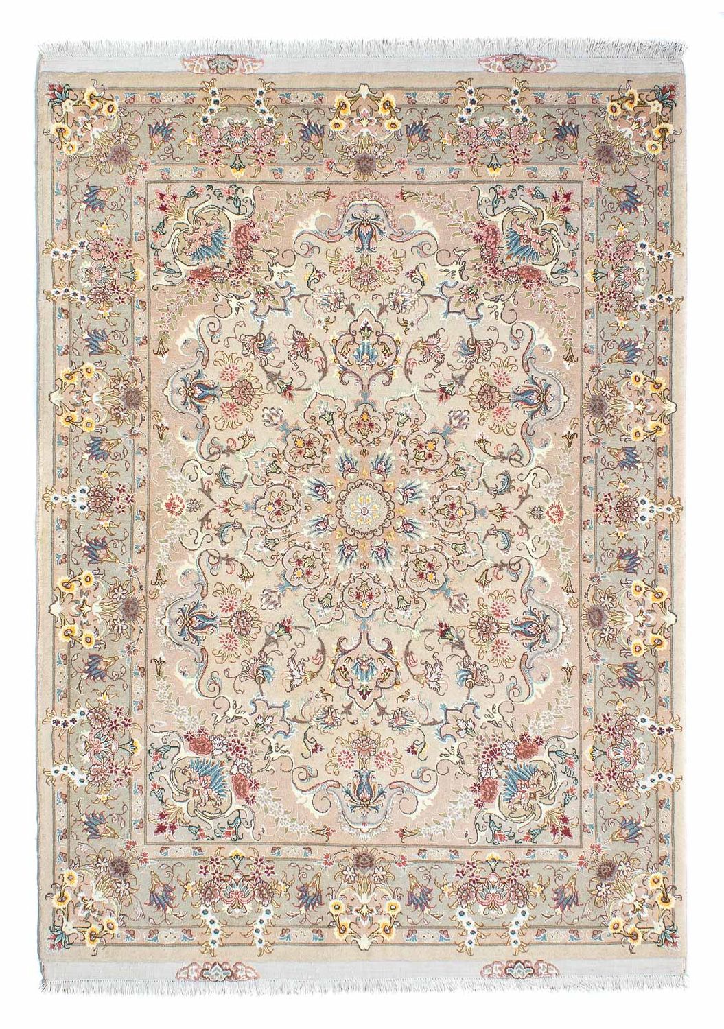 Alfombra Persa - Tabriz - Real - 210 x 150 cm - beige