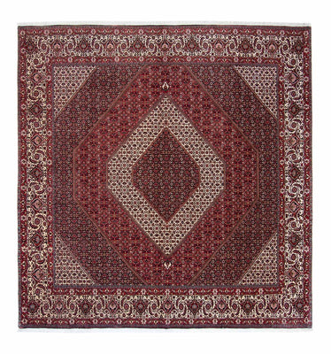Alfombra persa - Bidjar cuadrado  - 300 x 300 cm - rojo oscuro