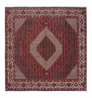 Alfombra persa - Bidjar cuadrado  - 300 x 300 cm - rojo oscuro