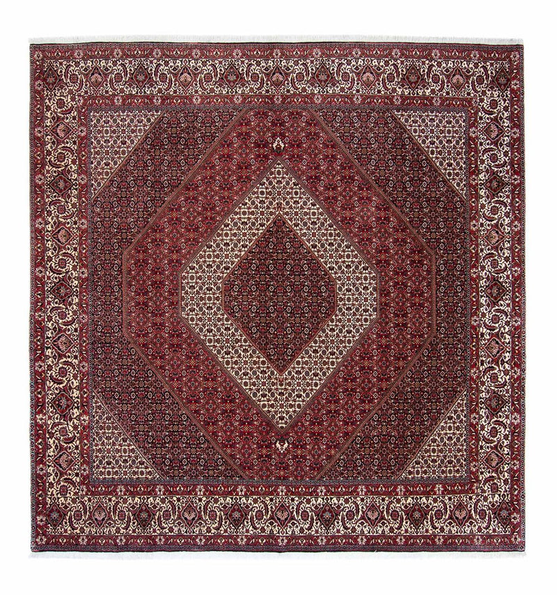 Alfombra persa - Bidjar cuadrado  - 300 x 300 cm - rojo oscuro