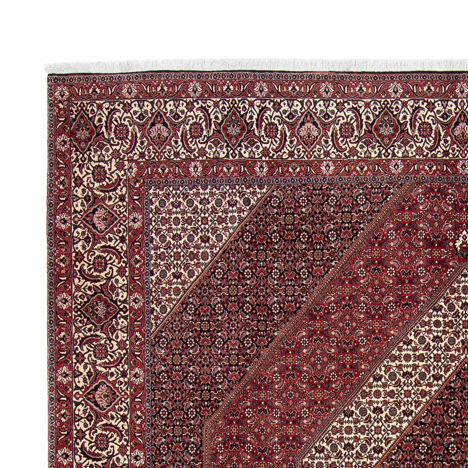 Alfombra persa - Bidjar cuadrado  - 300 x 300 cm - rojo oscuro