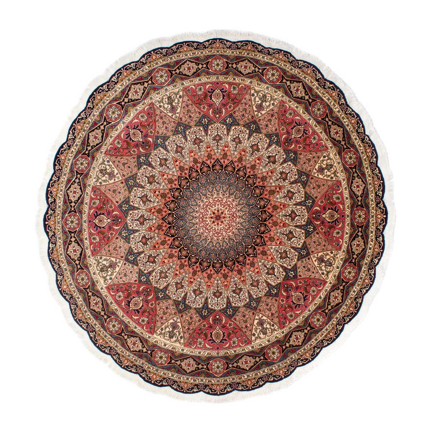 Alfombra Persa - Tabriz - Real redondo  - 250 x 250 cm - multicolor