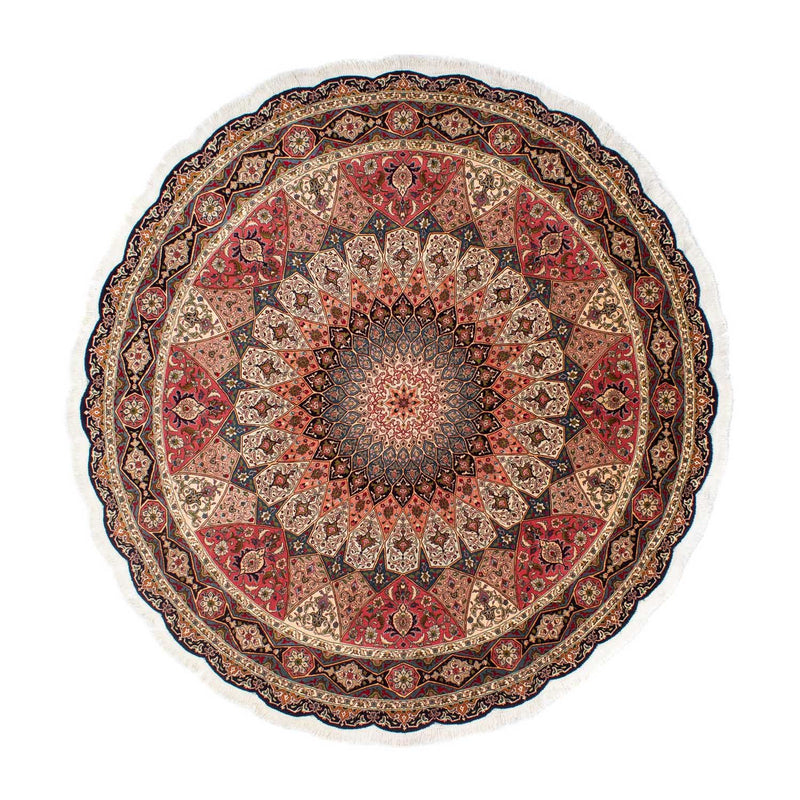 Alfombra Persa - Tabriz - Real redondo  - 250 x 250 cm - multicolor