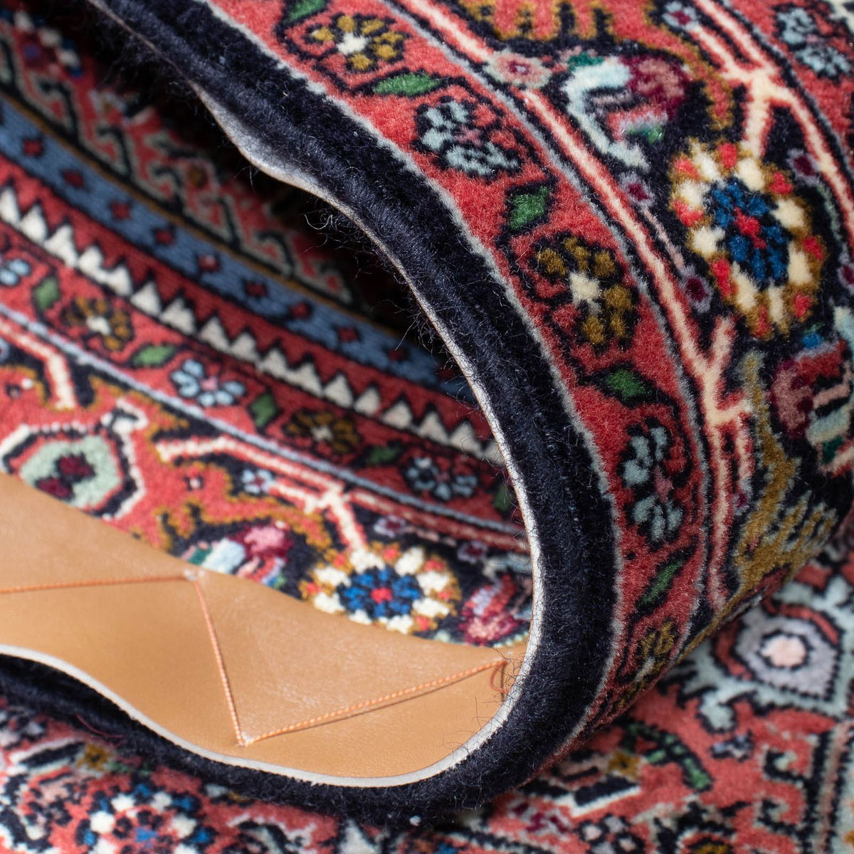 Alfombra de pasillo Alfombra persa - Bidjar - 245 x 74 cm - rojo claro