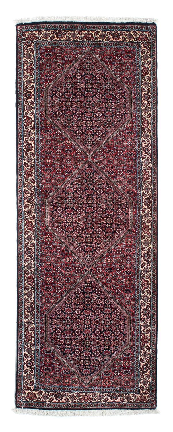 Alfombra de pasillo Alfombra persa - Bidjar - 212 x 74 cm - rojo oscuro