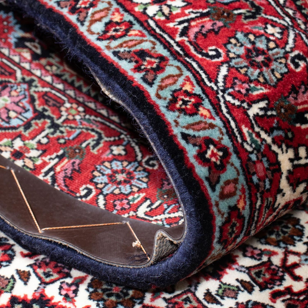 Alfombra de pasillo Alfombra persa - Bidjar - 212 x 74 cm - rojo oscuro