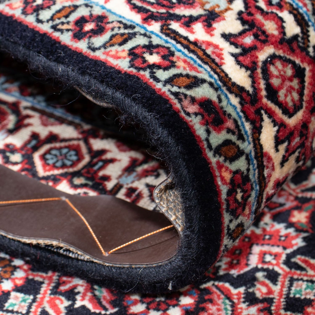 Alfombra de pasillo Alfombra persa - Bidjar - 218 x 77 cm - azul oscuro