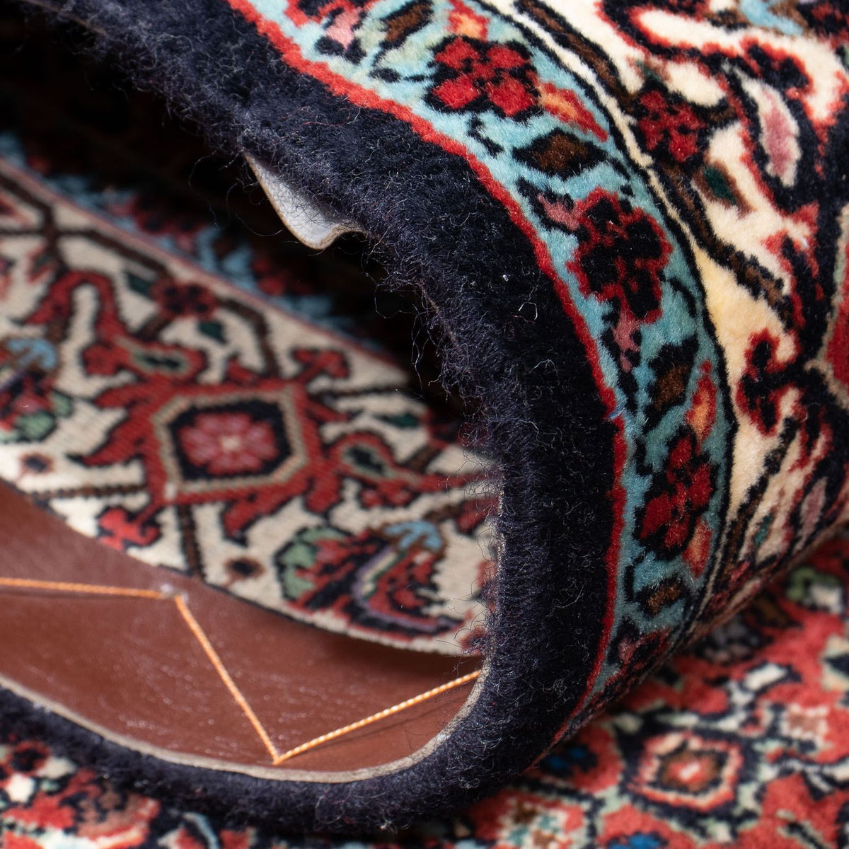 Alfombra de pasillo Alfombra persa - Bidjar - 296 x 82 cm - azul oscuro