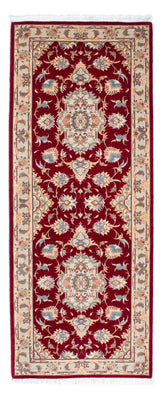 Alfombra de pasillo Alfombra Persa - Tabriz - Real - 213 x 83 cm - rojo oscuro