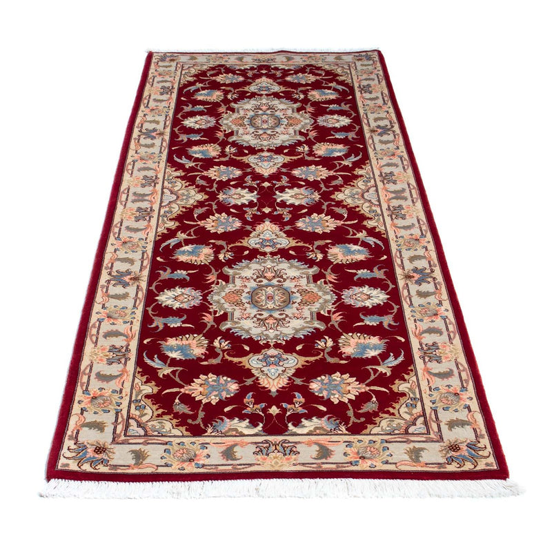 Alfombra de pasillo Alfombra Persa - Tabriz - Real - 213 x 83 cm - rojo oscuro