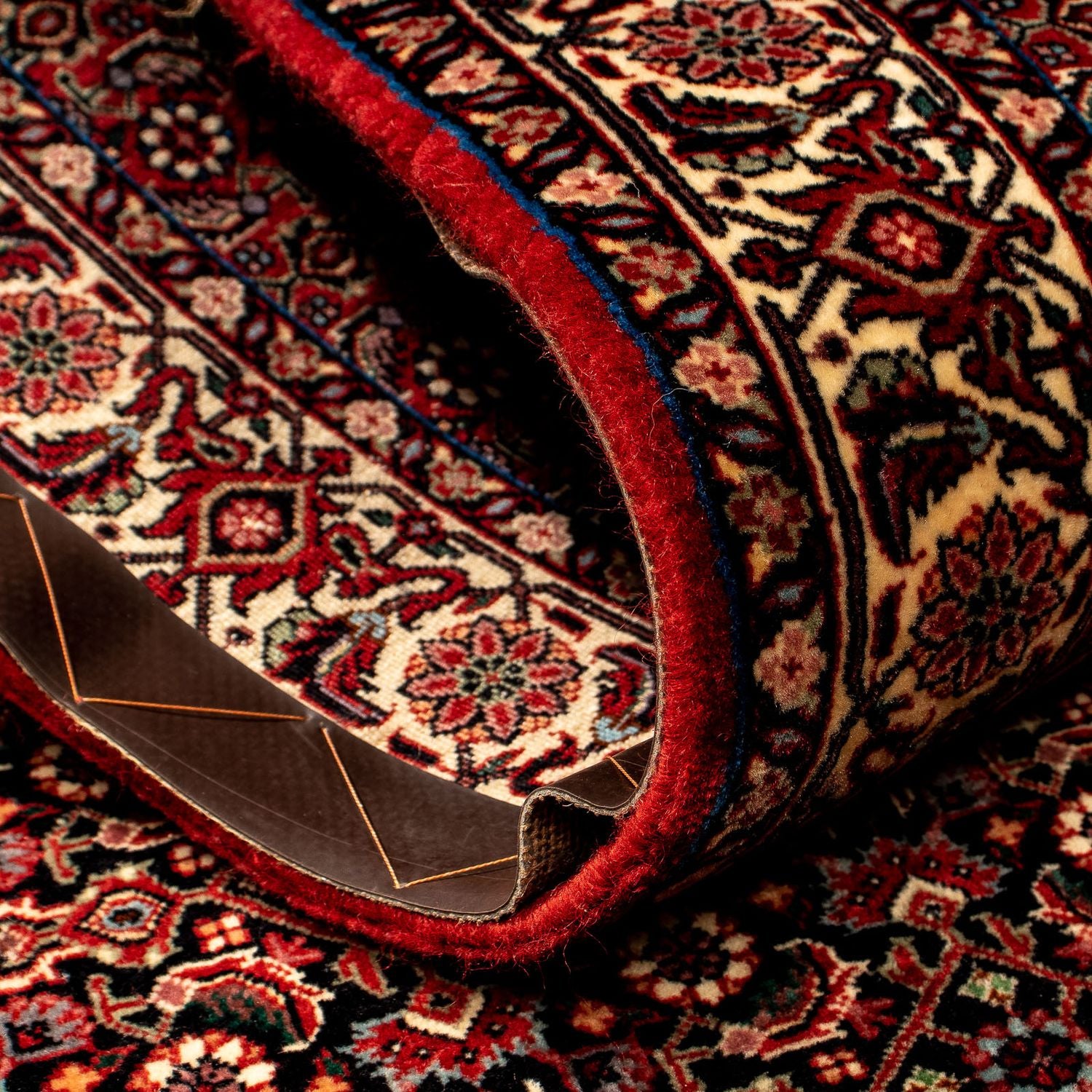 Alfombra de pasillo Alfombra persa - Bidjar - 292 x 84 cm - rojo oscuro