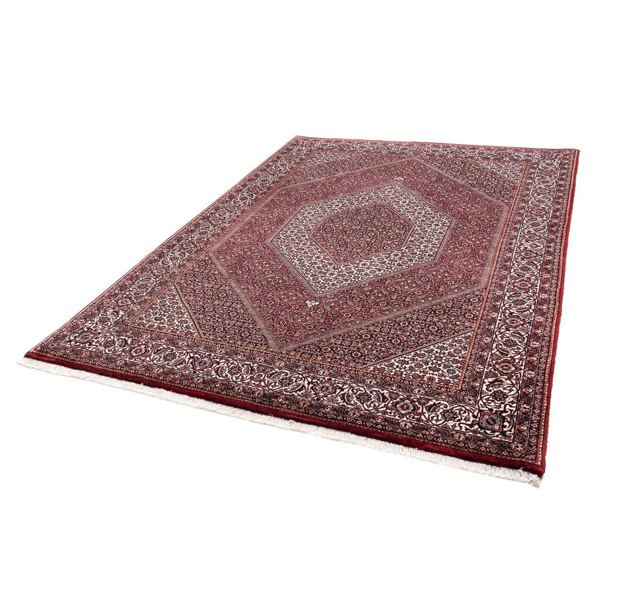 Alfombra persa - Bidjar - 238 x 171 cm - rojo oscuro