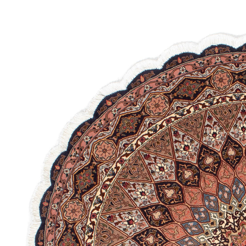 Alfombra Persa - Tabriz - Real redondo  - 150 x 150 cm - marrón
