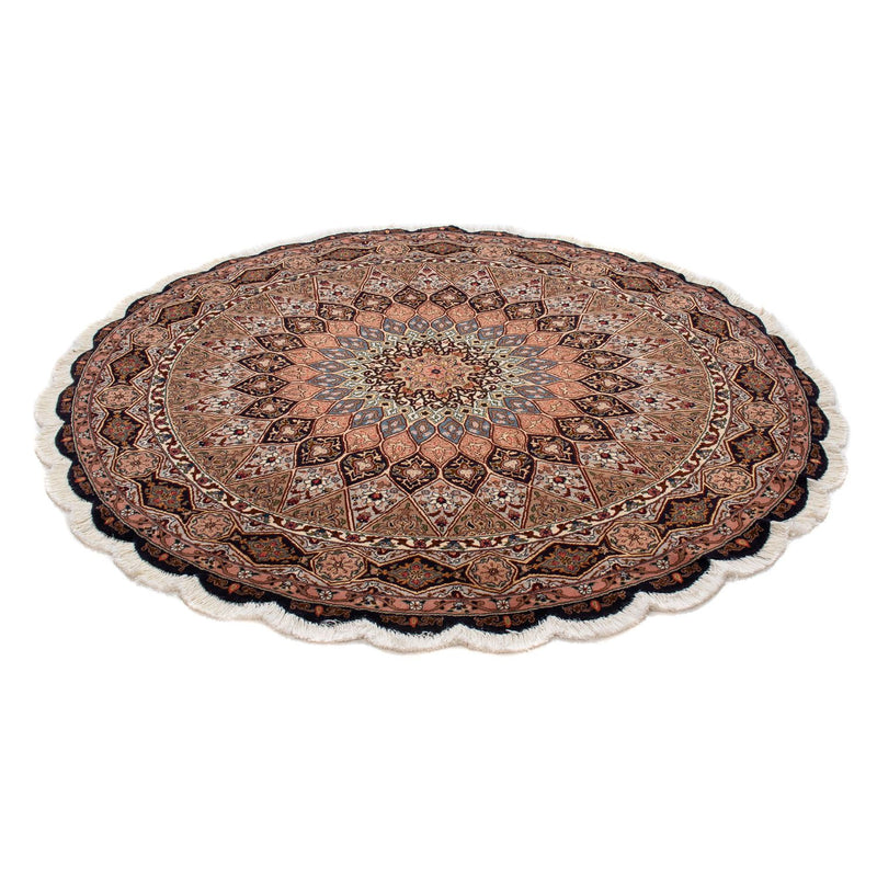 Alfombra Persa - Tabriz - Real redondo  - 150 x 150 cm - marrón