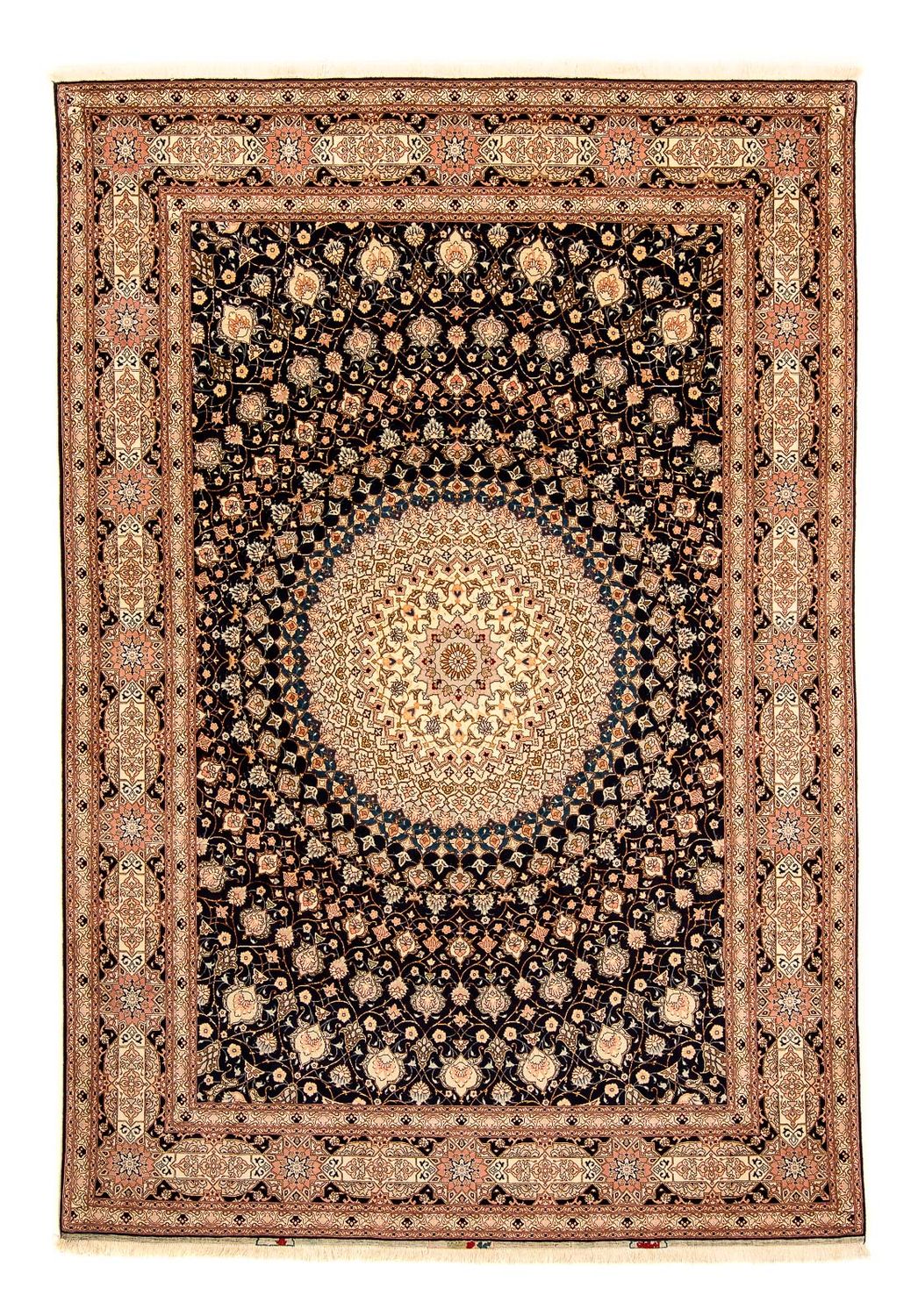 Alfombra Persa - Tabriz - Real - 338 x 248 cm - azul oscuro