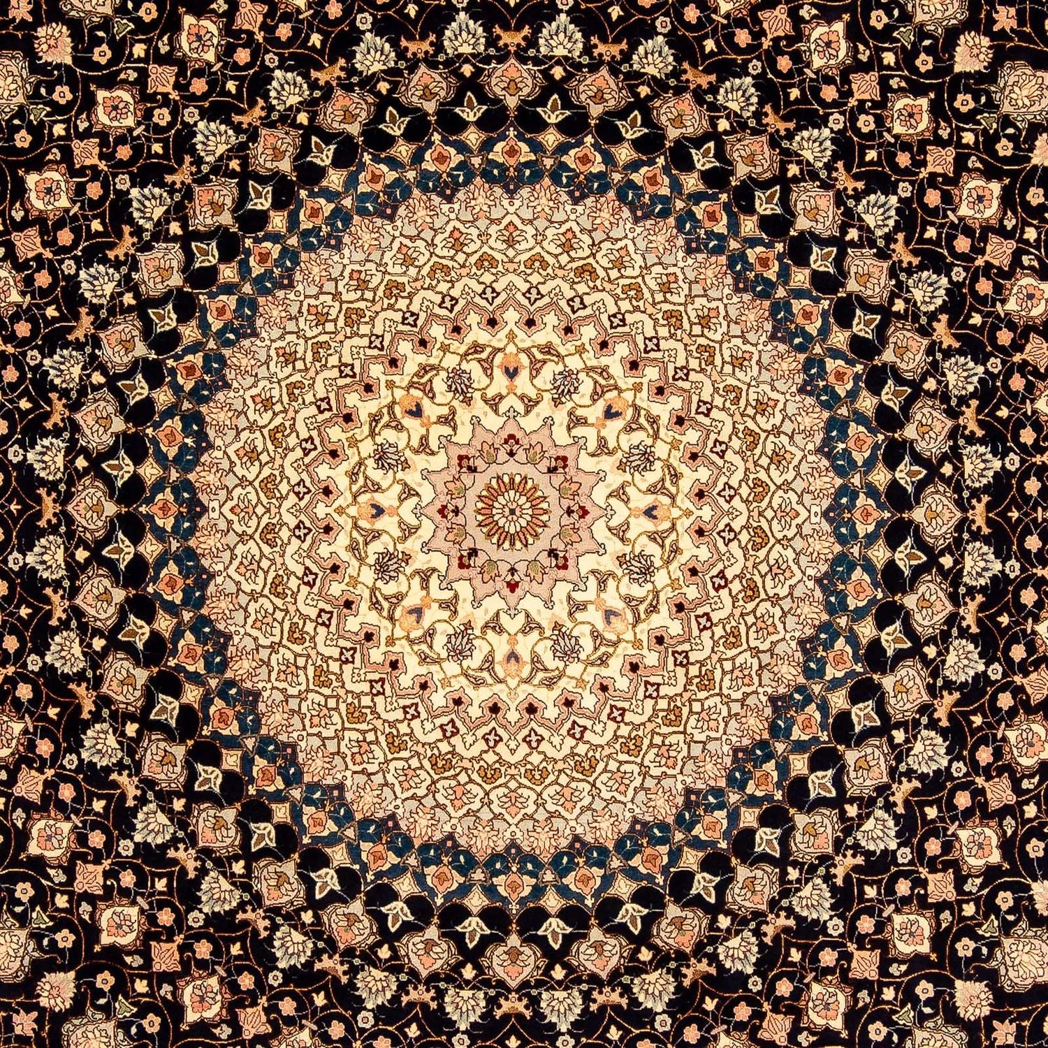 Alfombra Persa - Tabriz - Real - 338 x 248 cm - azul oscuro