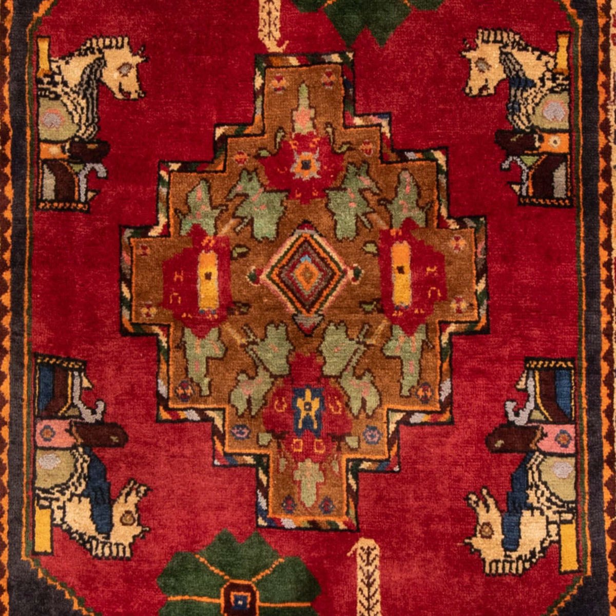 Alfombra persa - Nómada - 188 x 108 cm - rojo