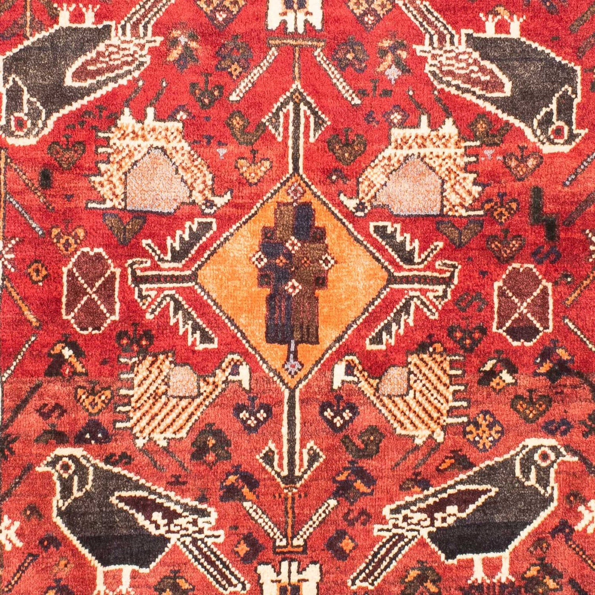 Alfombra persa - Nómada - 160 x 110 cm - rojo oscuro