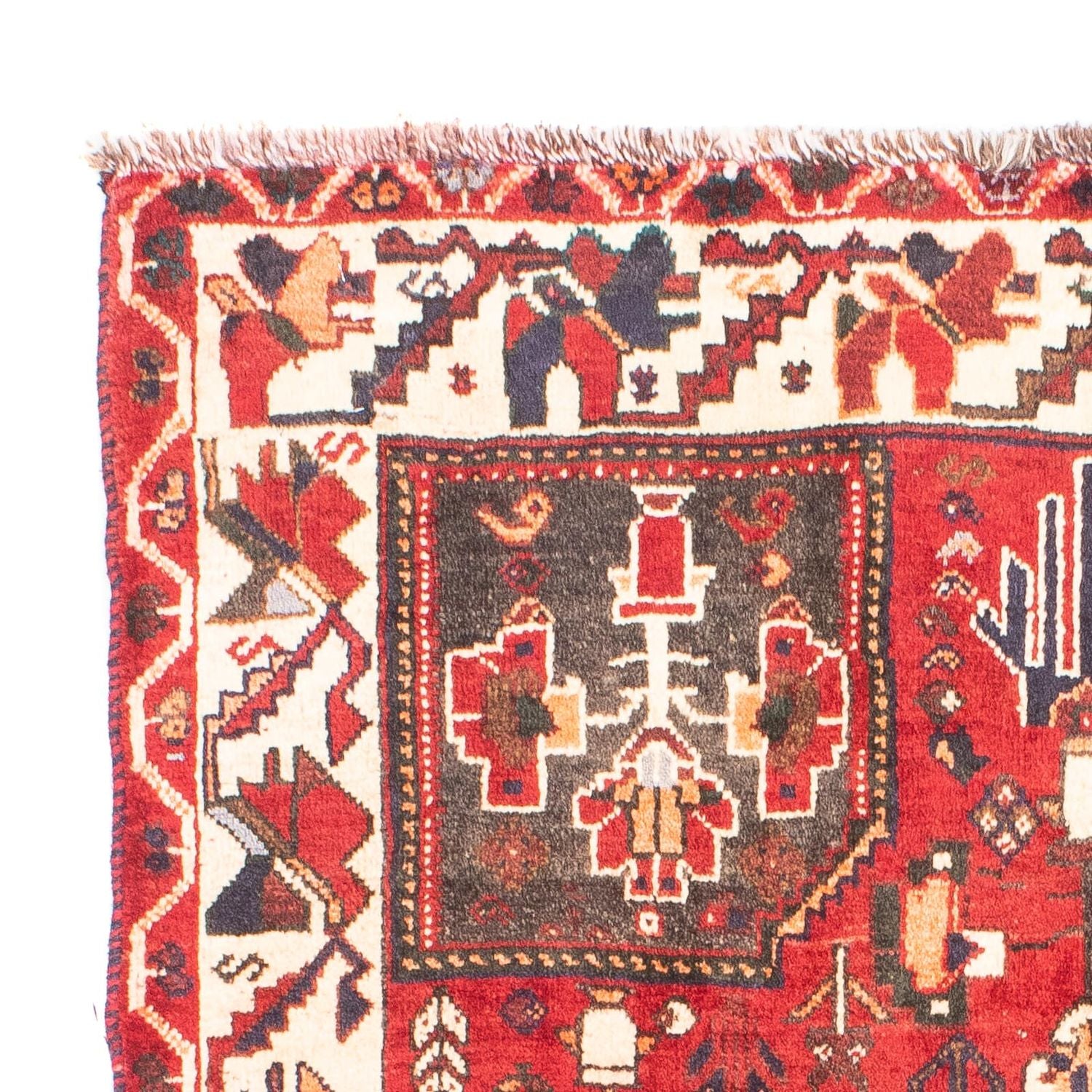 Alfombra persa - Nómada - 160 x 110 cm - rojo oscuro