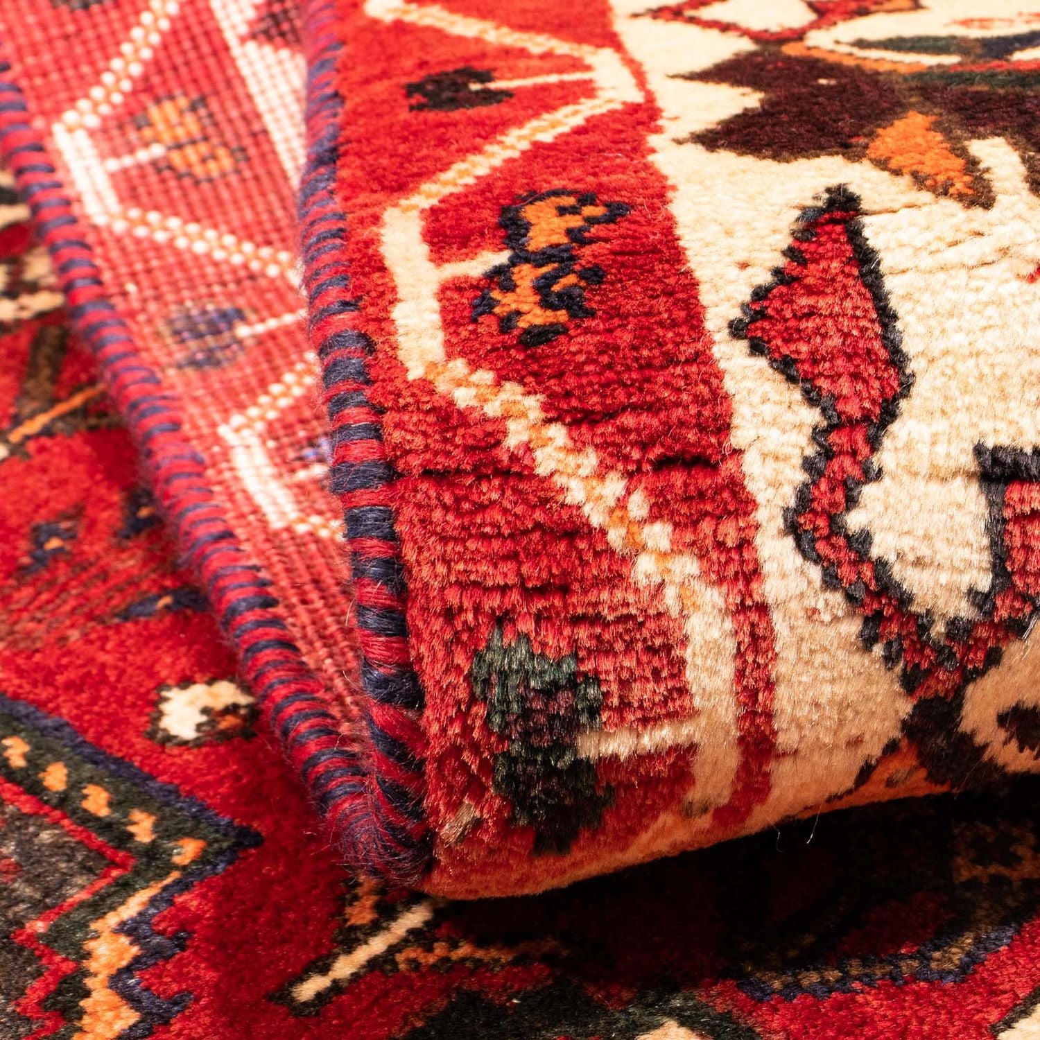 Alfombra persa - Nómada - 160 x 110 cm - rojo oscuro