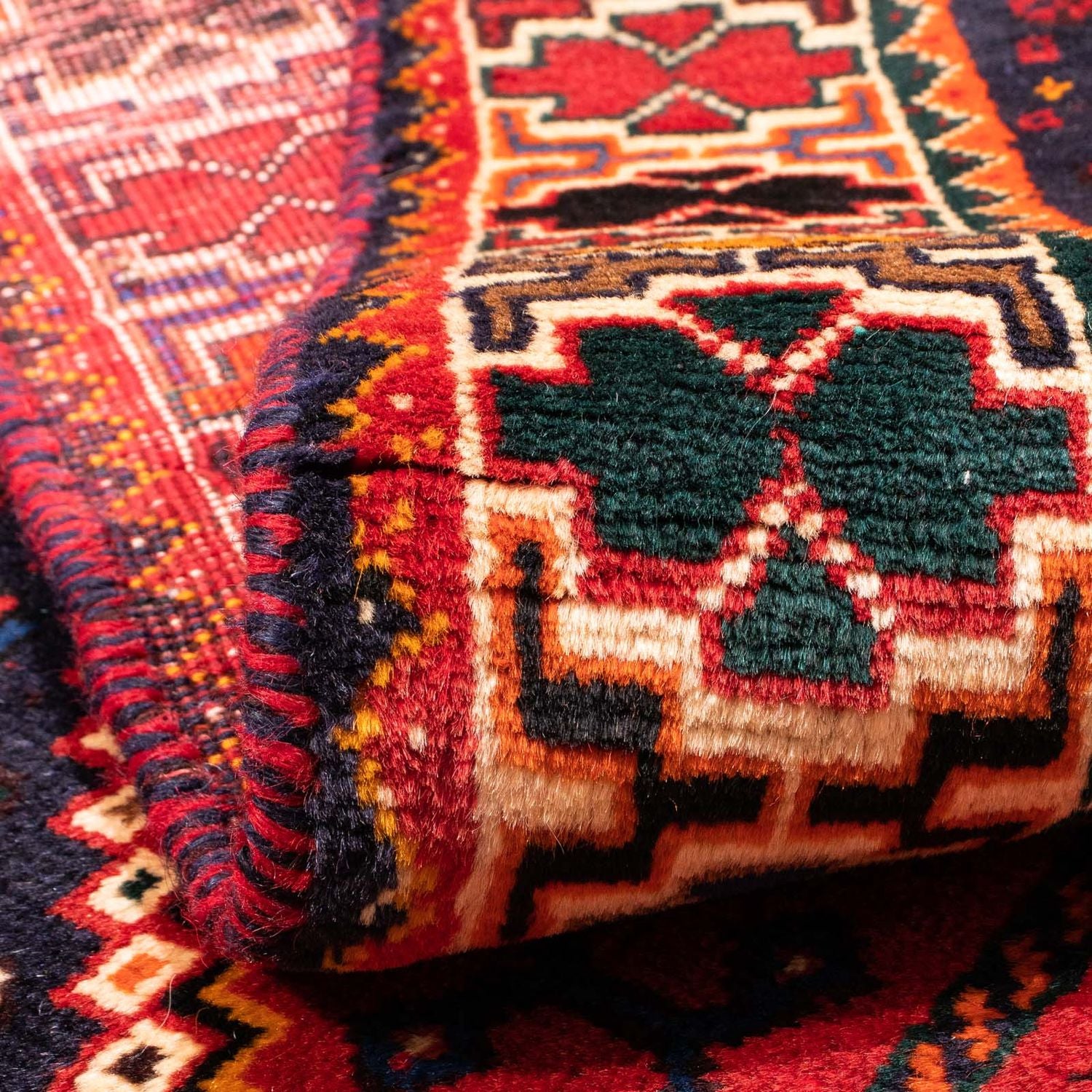 Alfombra persa - Nómada - 171 x 118 cm - rojo oscuro