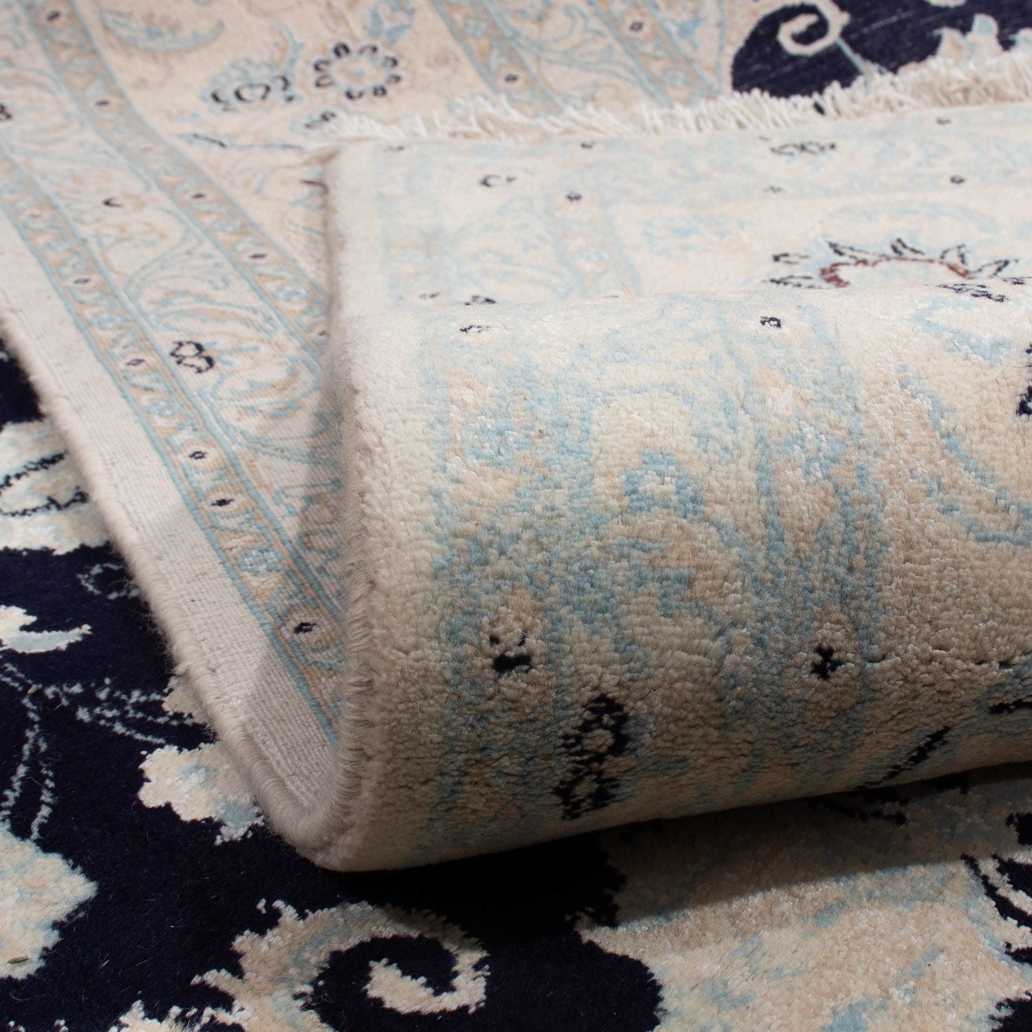 Alfombra persa - Nain - 348 x 248 cm - azul oscuro