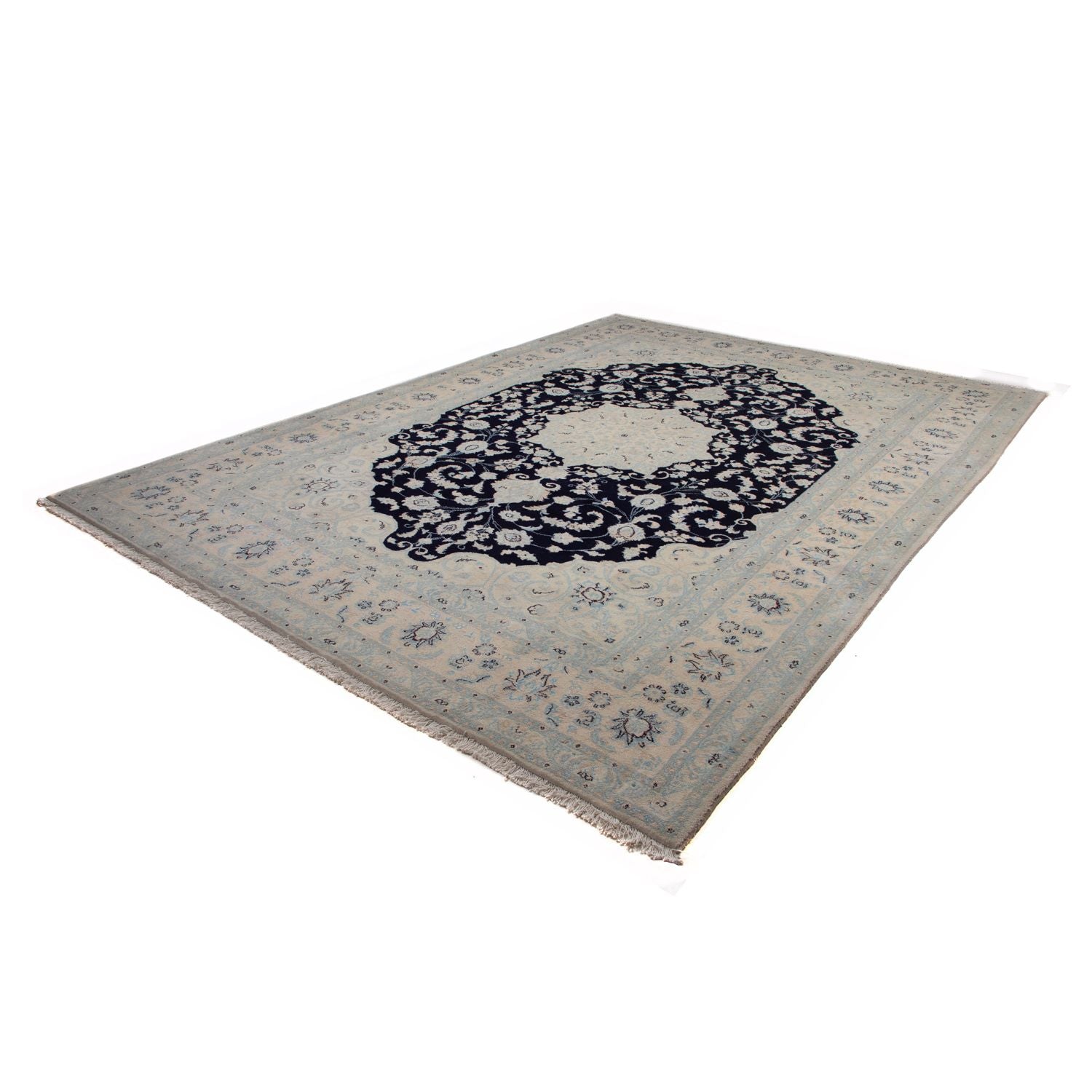 Alfombra persa - Nain - 348 x 248 cm - azul oscuro