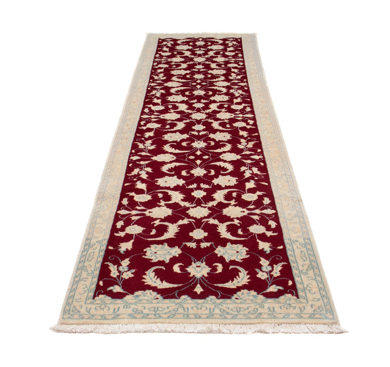 Alfombra de pasillo Alfombra persa - Nain - 295 x 82 cm - rojo oscuro