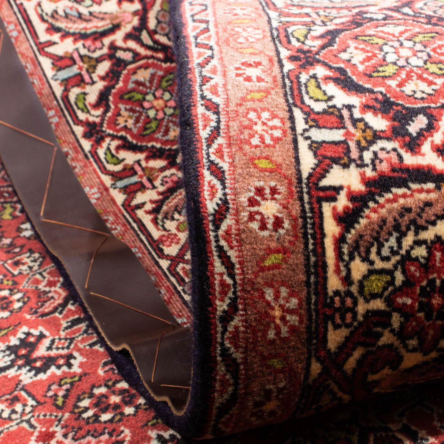 Alfombra persa - Bidjar - 205 x 141 cm - rojo oscuro