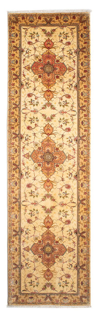 Alfombra de pasillo Alfombra Persa - Tabriz - Real - 314 x 80 cm - marrón claro