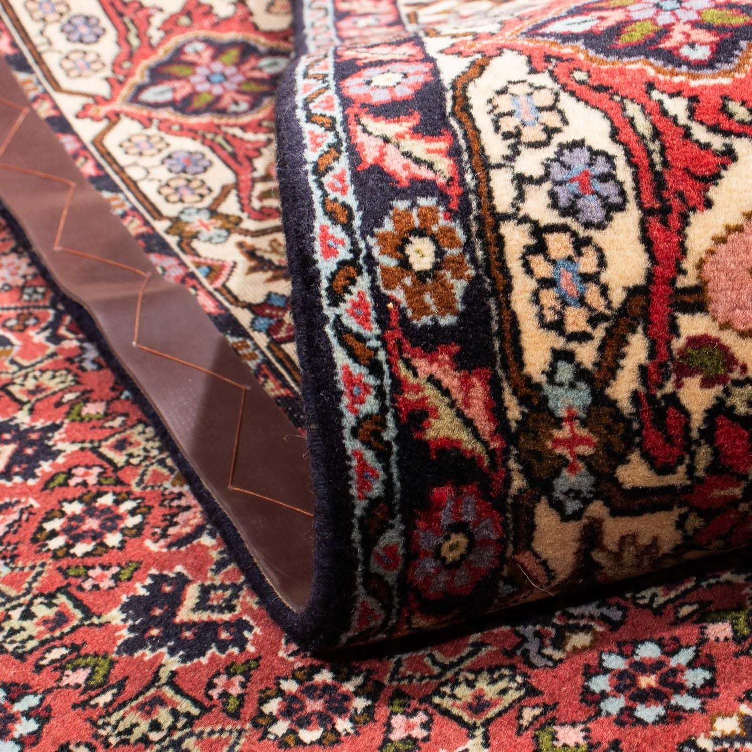 Alfombra persa - Bidjar - 298 x 198 cm - rojo oscuro