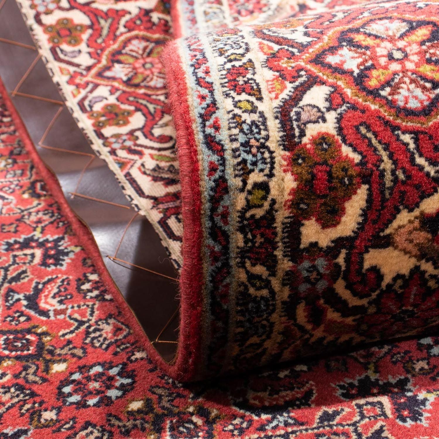 Alfombra persa - Bidjar - 282 x 204 cm - rojo oscuro